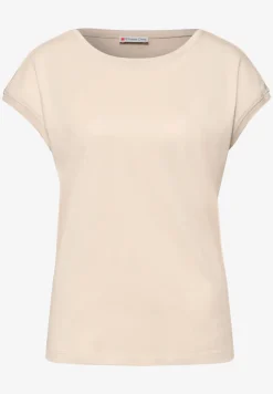 Shirt met boothals en decoratief detail