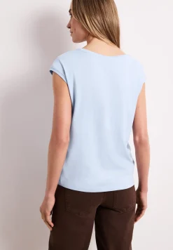 Shirt met boothals en decoratief detail