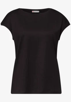 Shirt met boothals en decoratief detail