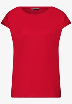 Shirt met boothals en decoratief detail