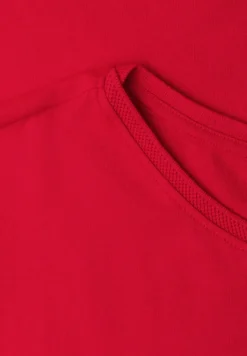 Shirt met boothals en decoratief detail