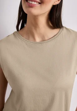 Shirt met boothals en decoratief detail