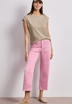 Shirt met boothals en decoratief detail