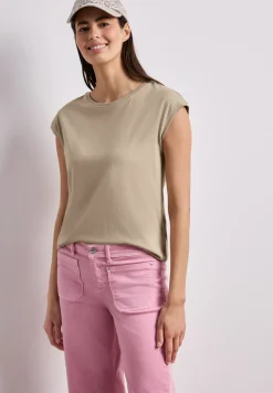 Shirt met boothals en decoratief detail