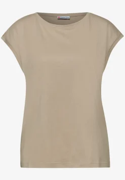 Shirt met boothals en decoratief detail