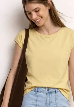 Shirt met boothals en decoratief detail