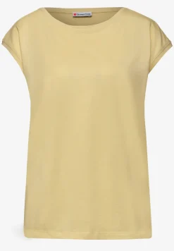 Shirt met boothals en decoratief detail