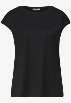 Shirt met boothals en decoratief detail
