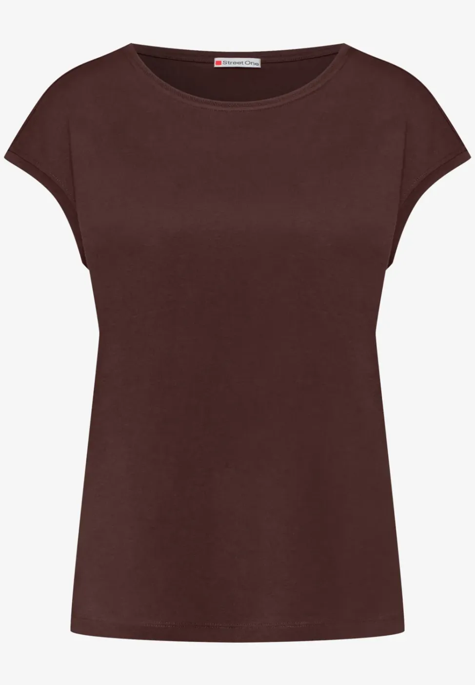 Shirt met boothals en decoratief detail