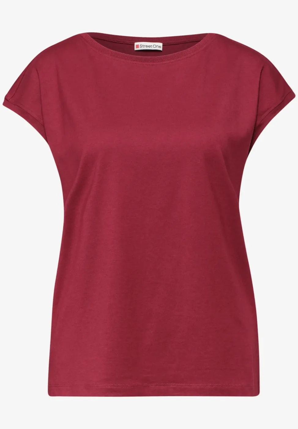 Shirt met boothals en decoratief detail