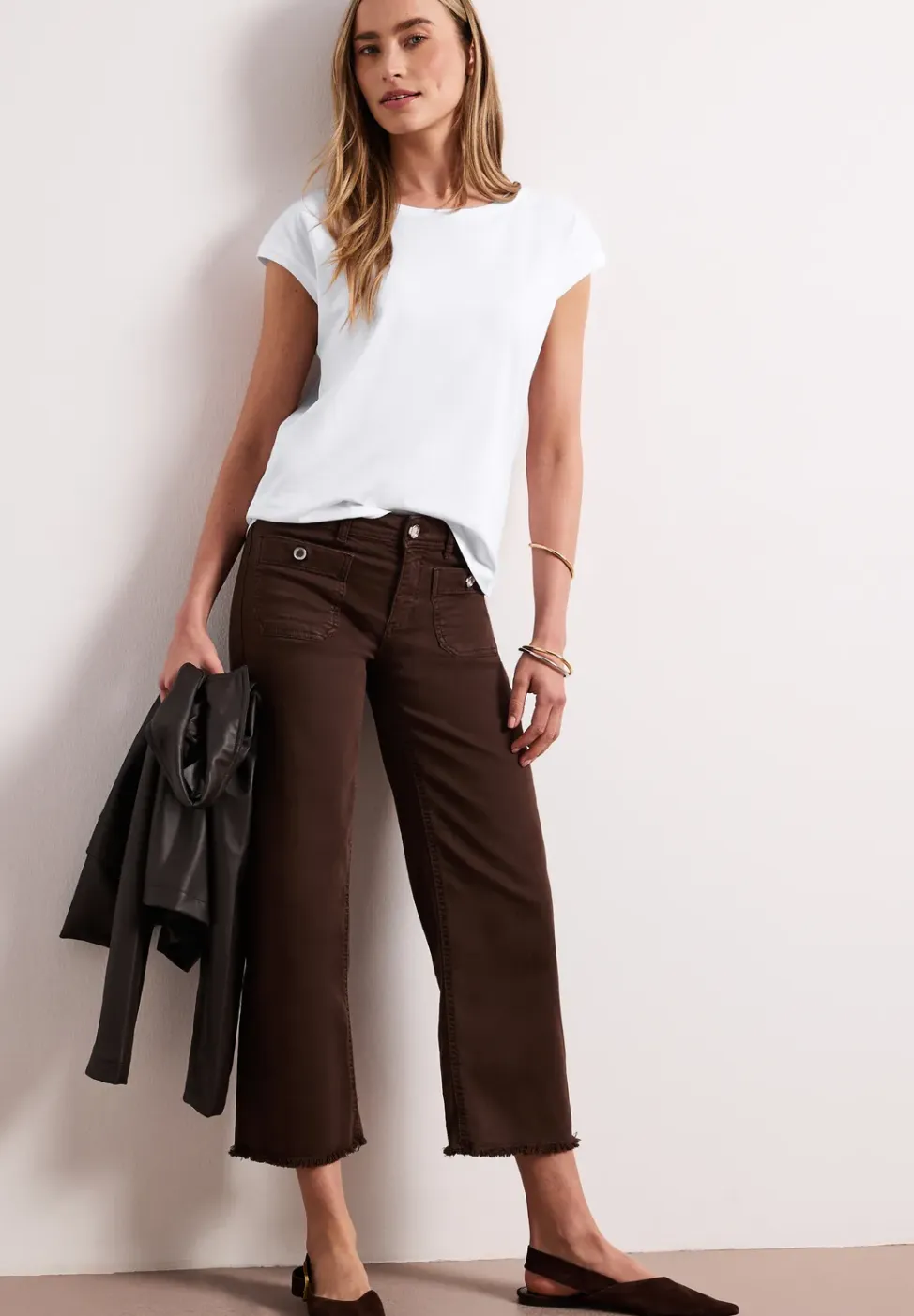 Shirt met boothals en decoratief detail