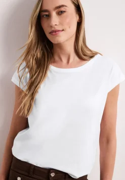 Shirt met boothals en decoratief detail