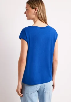 Shirt met boothals en decoratief detail