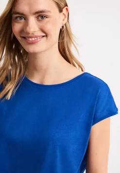 Shirt met boothals en decoratief detail