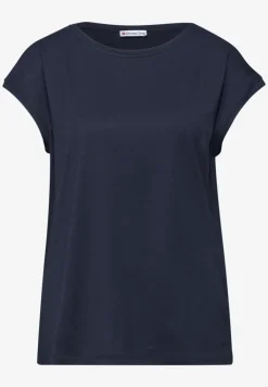 Shirt met boothals en decoratief detail