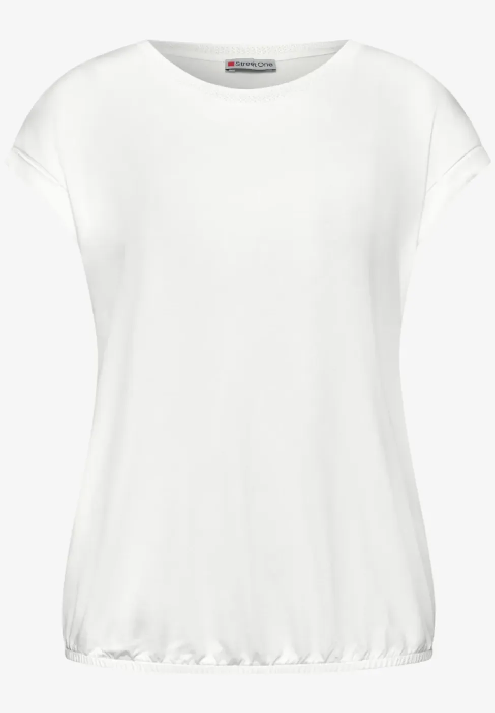 Shirt met boothals en decoratieve tape