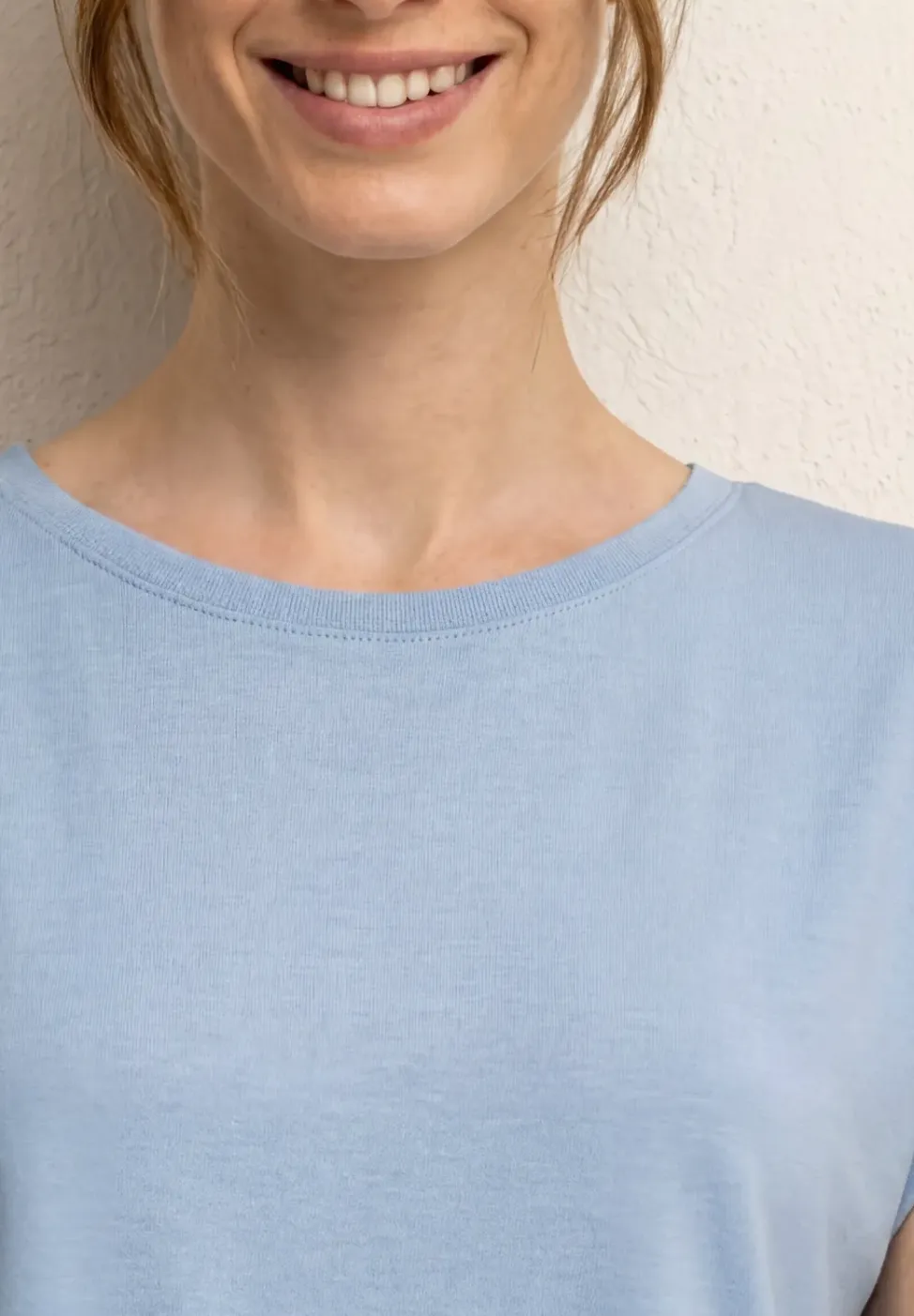 Shirt met boothals en decoratieve tape