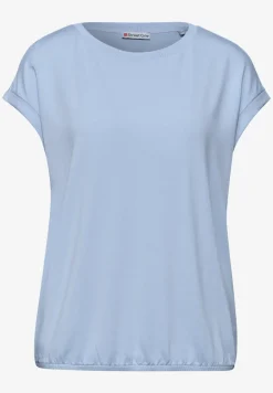 Shirt met boothals en decoratieve tape