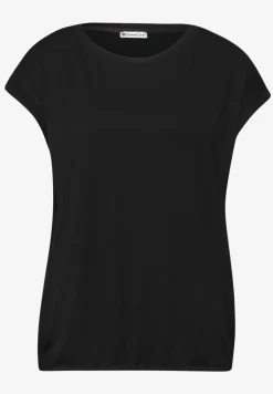Shirt met boothals en decoratieve tape