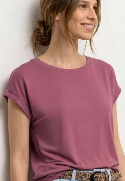 Shirt met boothals en decoratieve tape
