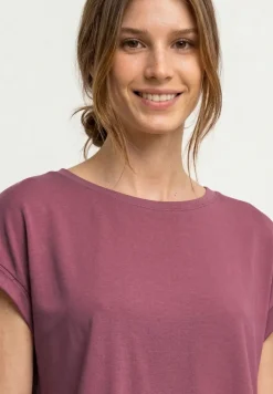 Shirt met boothals en decoratieve tape
