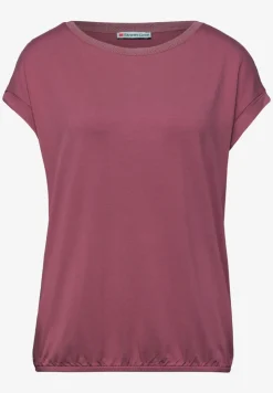 Shirt met boothals en decoratieve tape
