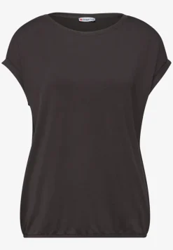 Shirt met boothals en decoratieve tape