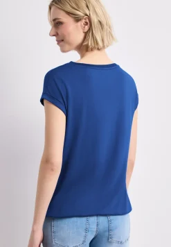 Shirt met boothals en decoratieve tape