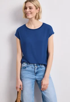 Shirt met boothals en decoratieve tape