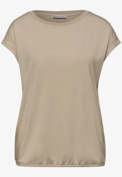 Shirt met boothals en decoratieve tape
