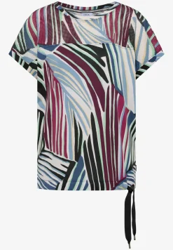 Shirt met boothals en mesh inzet