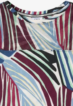 Shirt met boothals en mesh inzet