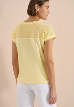 Shirt met boothals en mesh inzet