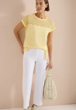 Shirt met boothals en mesh inzet