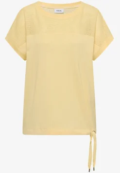 Shirt met boothals en mesh inzet