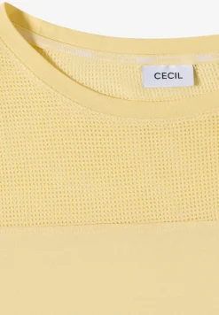 Shirt met boothals en mesh inzet