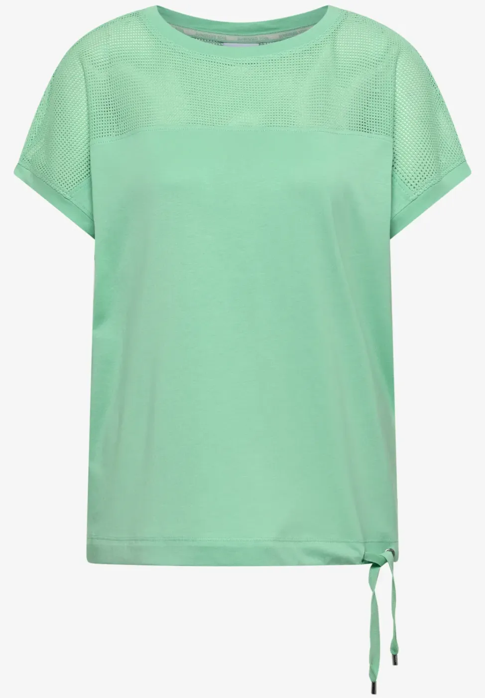 Shirt met boothals en mesh inzet