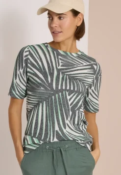 Shirt met boothals en print