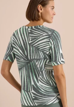 Shirt met boothals en print