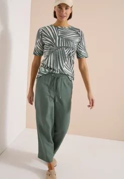 Shirt met boothals en print