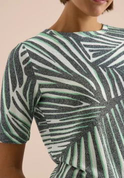Shirt met boothals en print