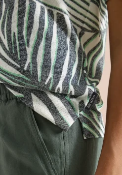 Shirt met boothals en print