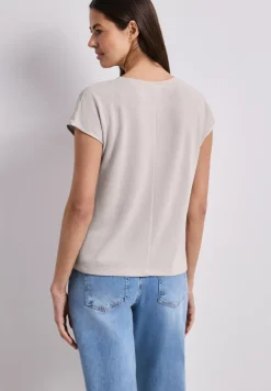 Shirt met boothals en schouderdetails