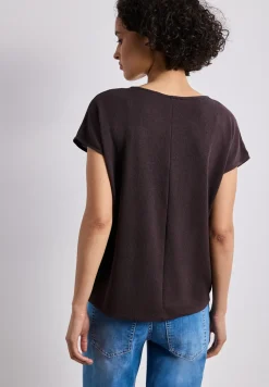 Shirt met boothals en schouderdetails