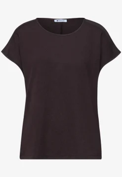 Shirt met boothals en schouderdetails