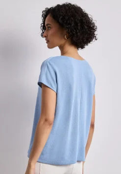 Shirt met boothals en schouderdetails