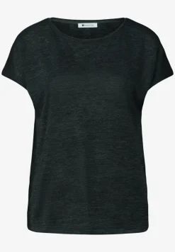 Shirt met boothals en smokdetail