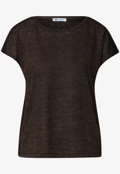 Shirt met boothals en smokdetail