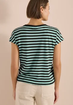 Shirt met boothals en strepen