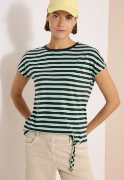 Shirt met boothals en strepen